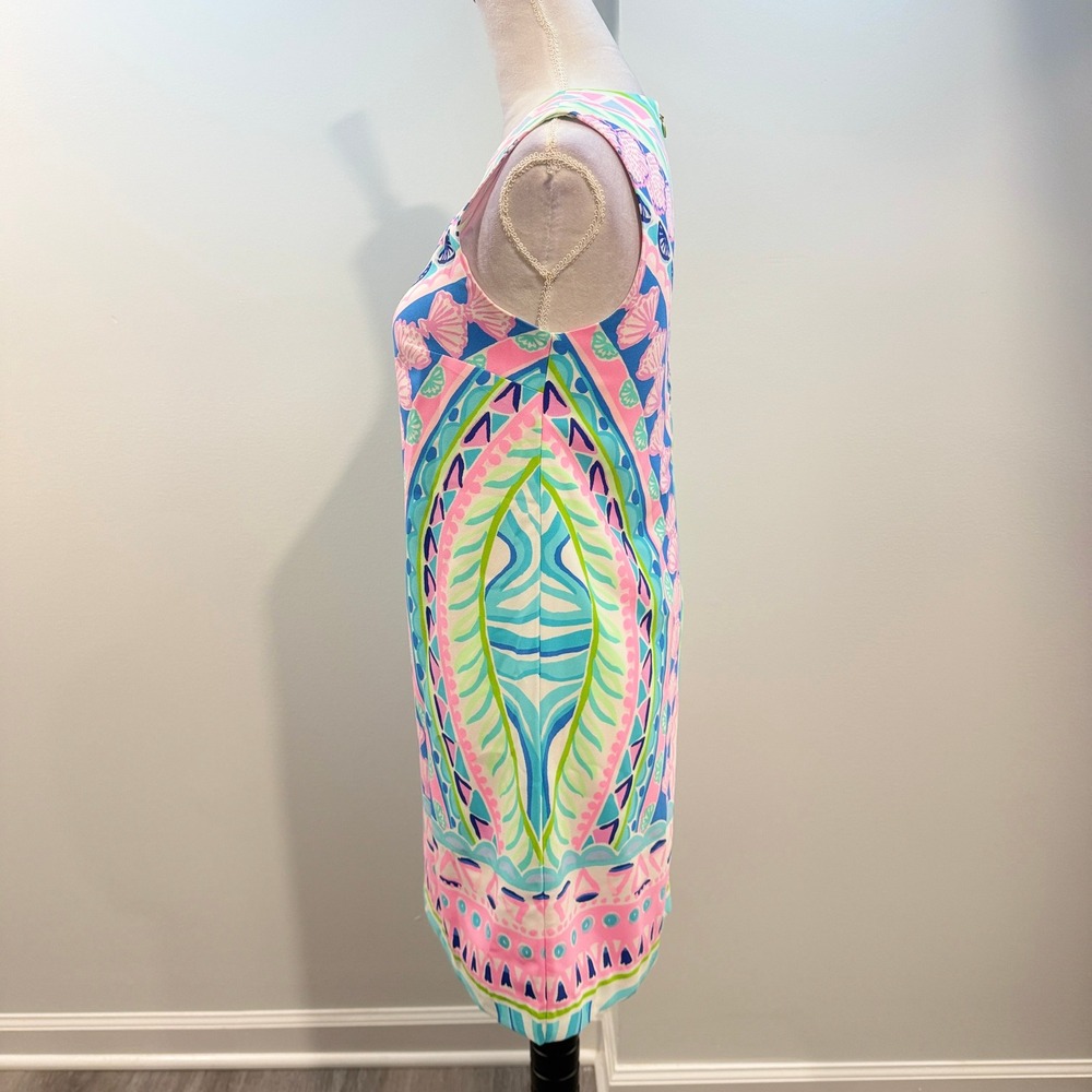 Lilly Pulitzer Womens Narissa Stretch Shift Dress Coco Island Pink Blue Size 0 - Picture 2 of 9